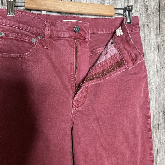 Madewell Jeans Size 27 The Perfect Vintage Wide Leg High Rise Red Color - Picture 3 of 9